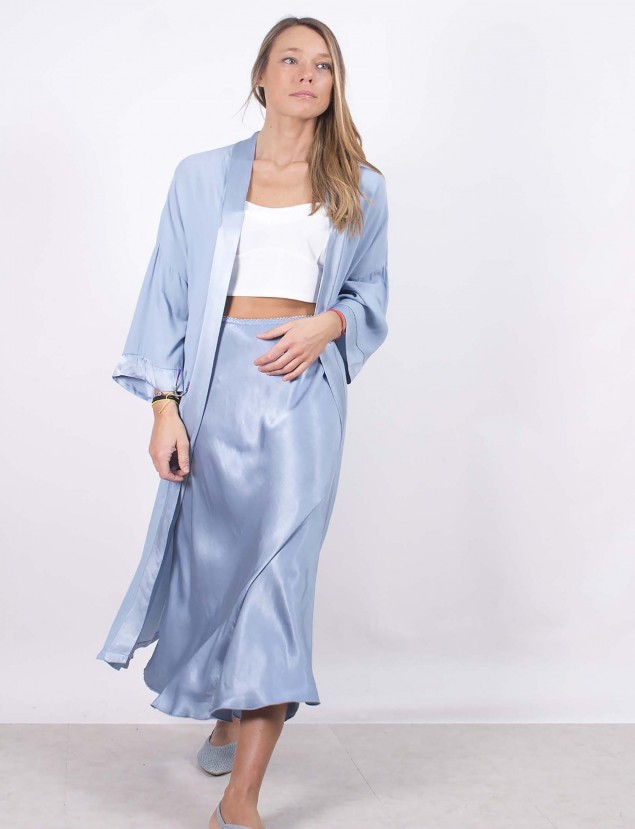 Kimono liso azul