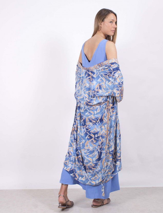 Kimono estampado azul
